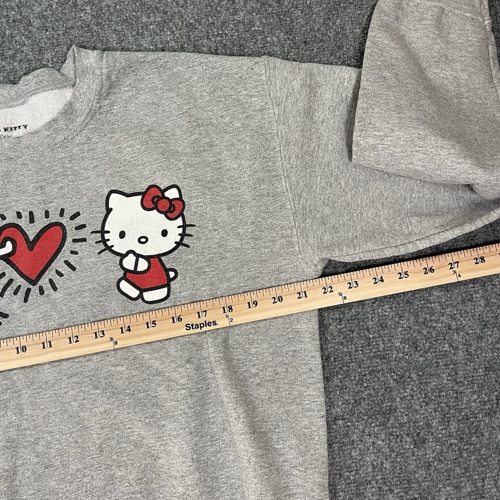 Keith Haring x Hello Kitty Sweatshirt Pullover Crewneck Women Sz M Gray Collab - Picture 4 of 8